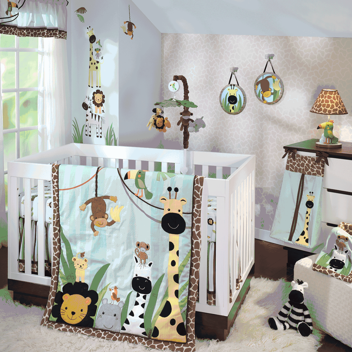 Jungle theme nursery bedding best sale